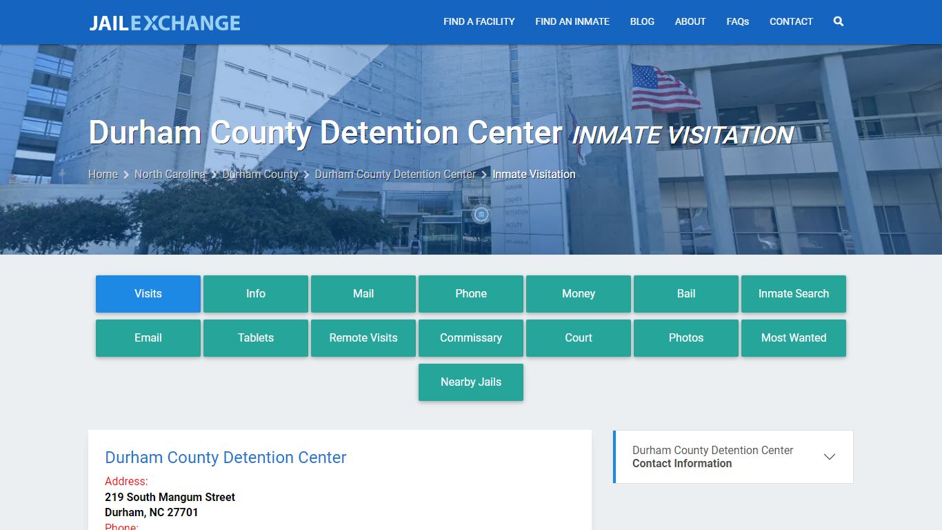 Inmate Visitation - Durham County Detention Center, NC - Jail Exchange